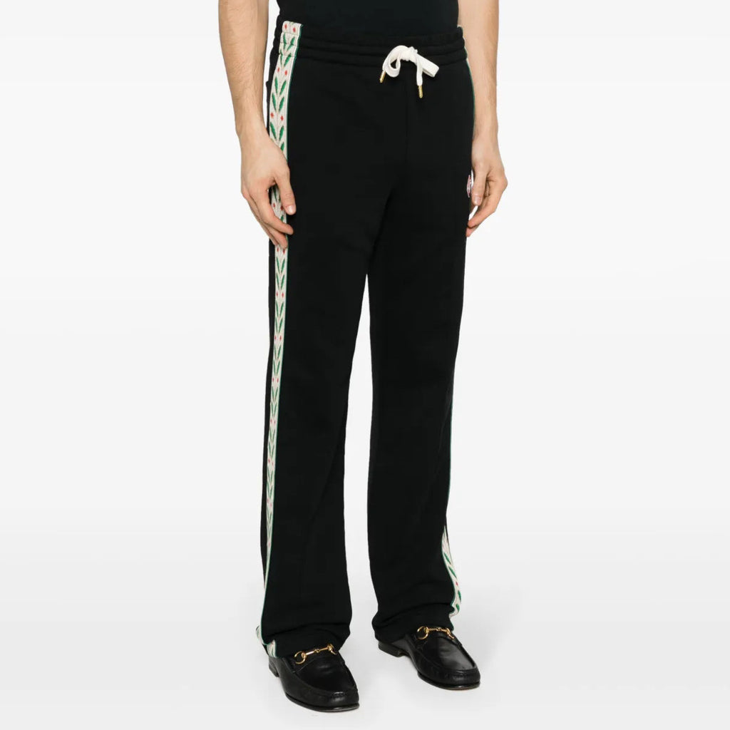 Casablanca Men's Solid Color Mid-Rise Straight Leg Cotton Long Lace-Up Casual Pants #75258