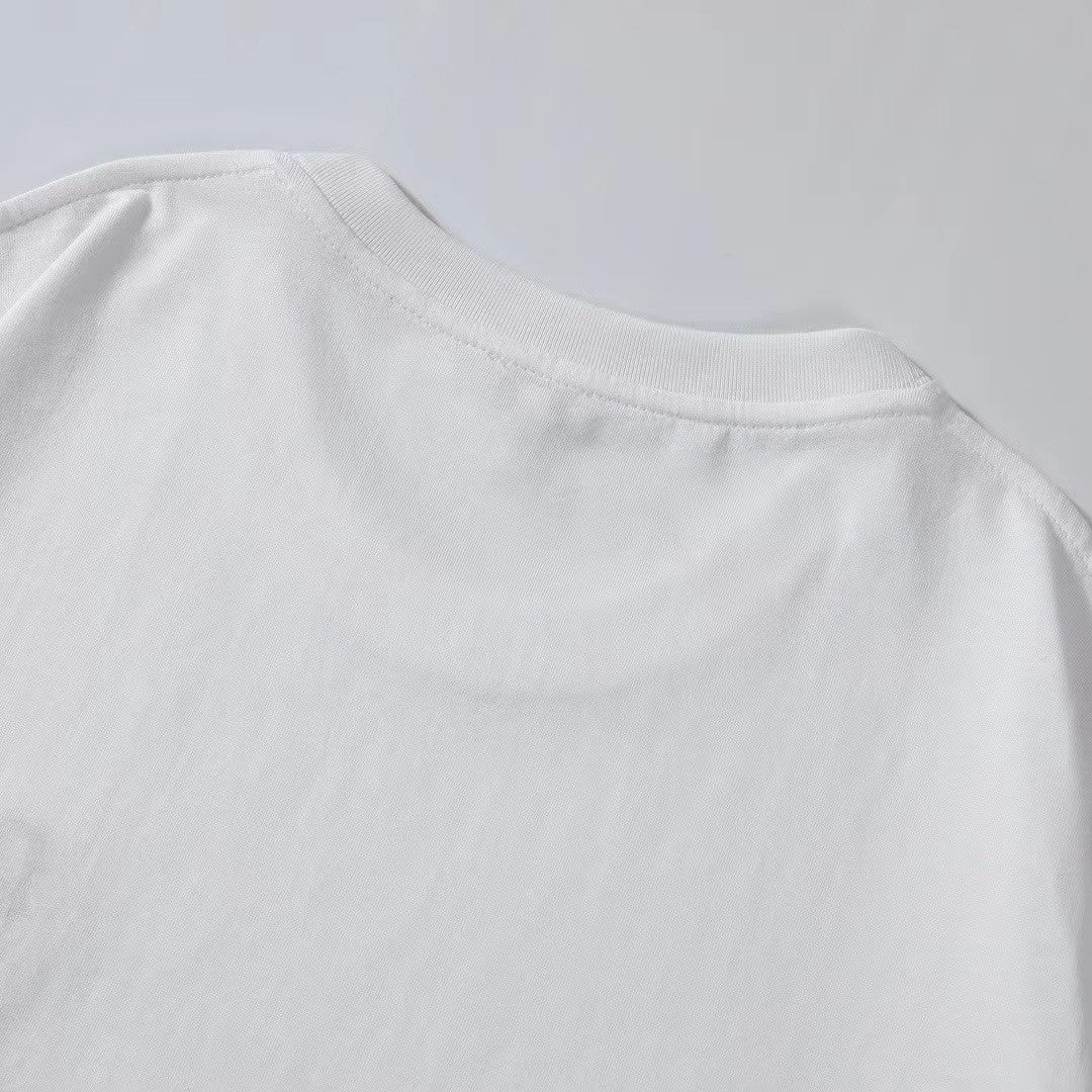 Loewe Men's and Women's Solid Color Embroidered Logo Print Round Neck Cotton Short Sleeve T-Shirt #77814