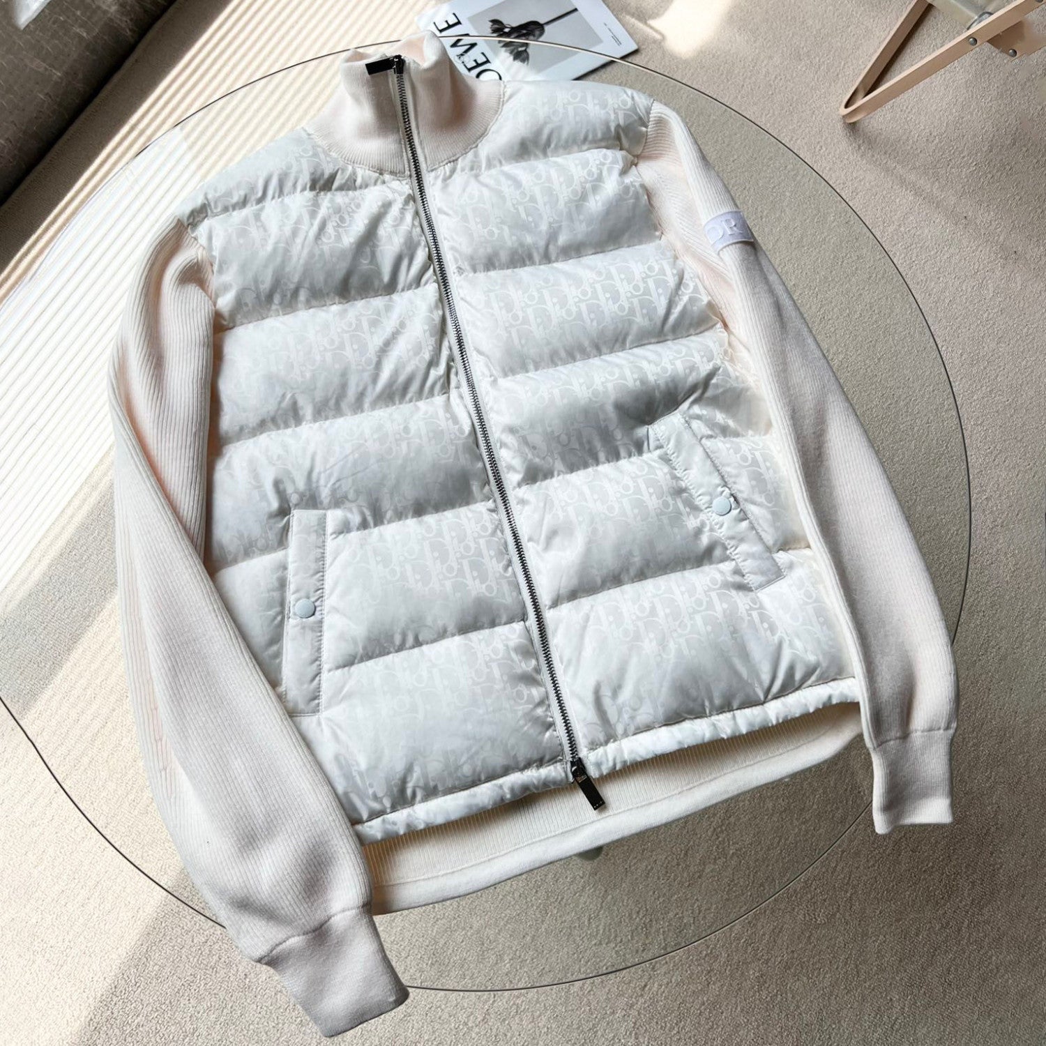 Dior OBLIQUE Long Sleeved Jacket Down Cotton Jacket #21945