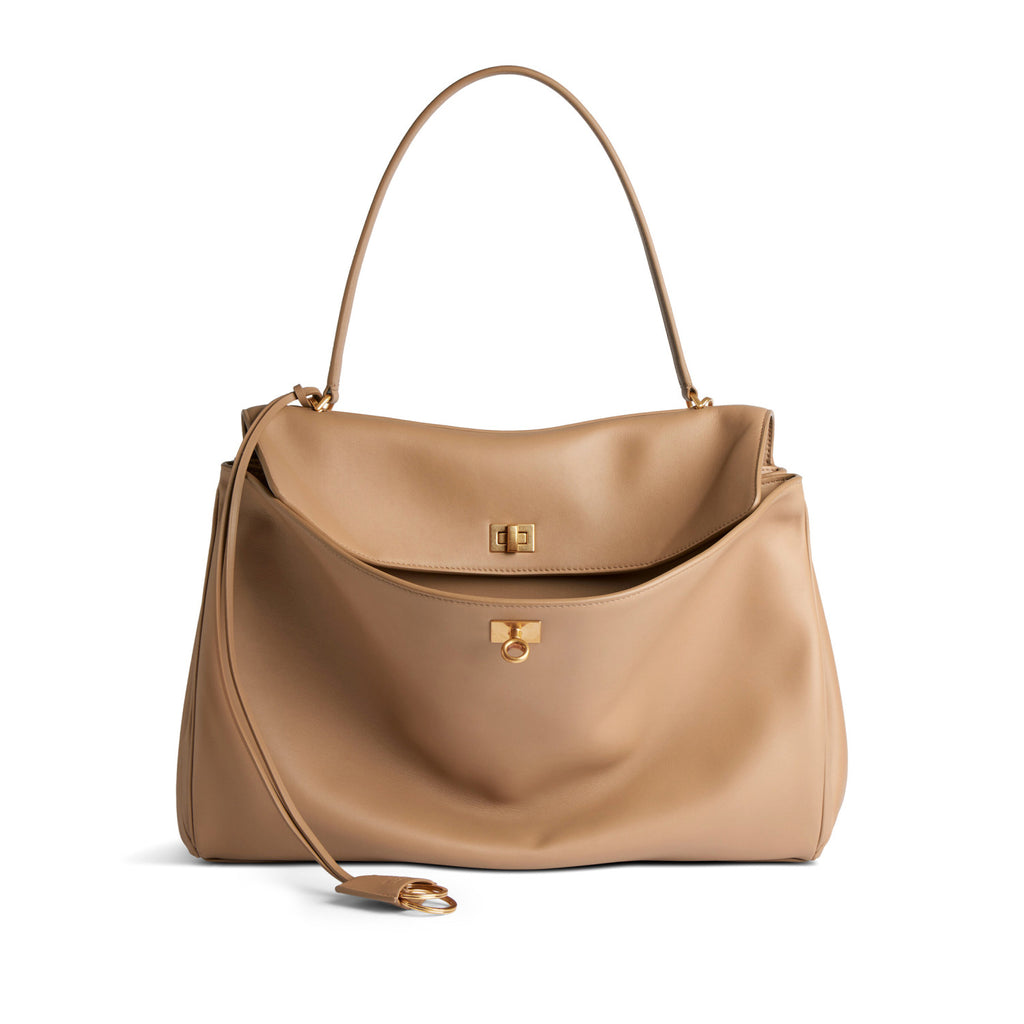Balenciaga Rodeo Large Handbag Women's Men's Solid Fashion Leather Contour Gold Silver Metal Accessories Bags 7897442AA4V2621 Ngvp #1584