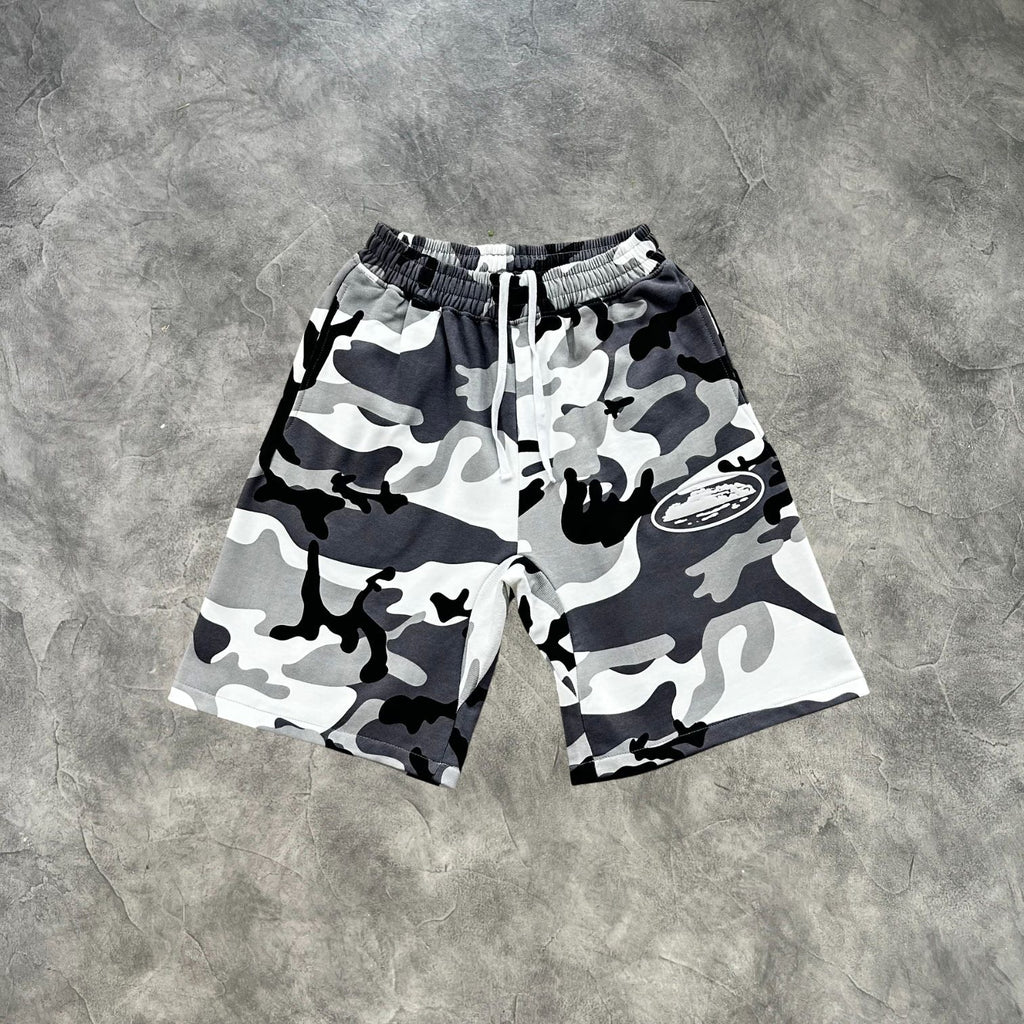 Corteiz Zip-Up Shorts Set Arctic Camouflage
