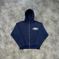 Corteiz Crtz Zip-Up Hoodie Dark Blue