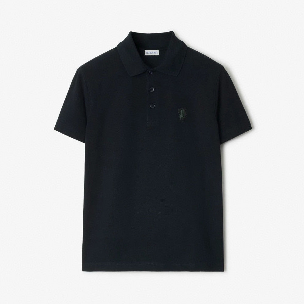 Burberry Men's Summer Solid Color Embroidered Logo Pearl Cotton Polo Neck Short Sleeve T-Shirt #77826