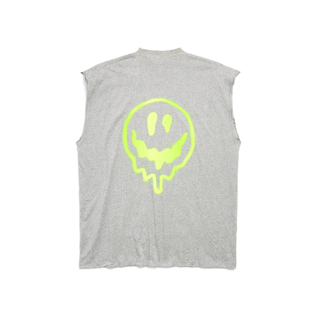 Balenciaga Hi There + Dripley Sleeveless T-shirt Men's Summer Gray Round Neck Vest Fashion High Street Trend Loose T-Shirt Top Ngvp #1642