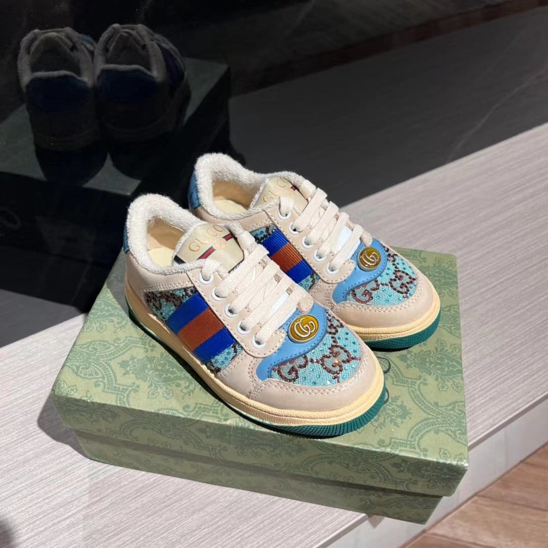Kid's Gucci Four Seasons Logo Print Low Top Casual Sneakers Shoes #36627