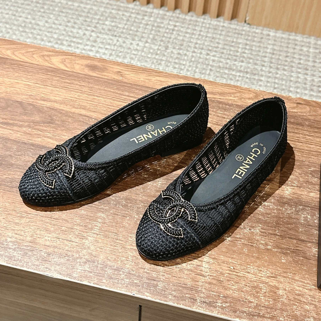 Chanel Women's Summer Solid Colour Mesh Ballet Flat Simple Dance Shoes #76748