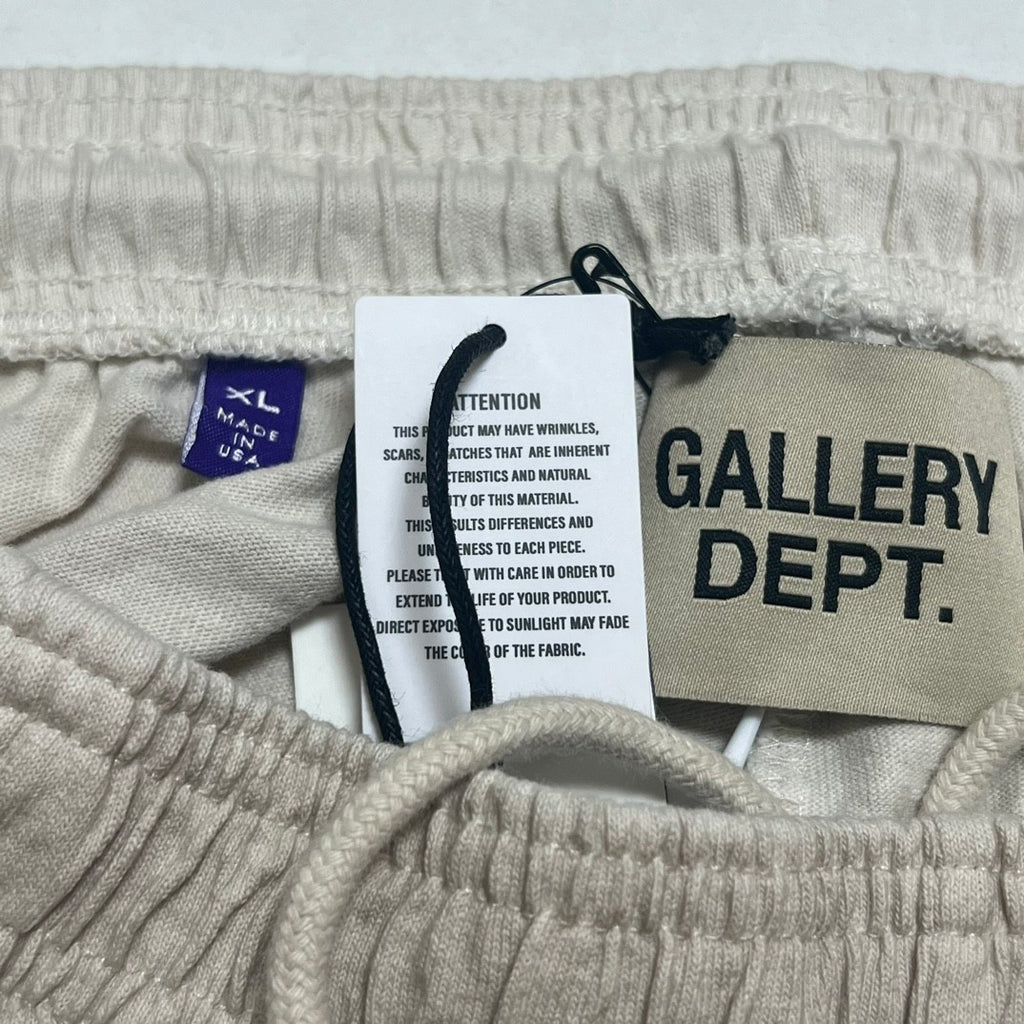 Gallery Dept Men's Summer Splash Pattern Letter Print Cotton Stretch Waist Tie Casual Shorts #77189