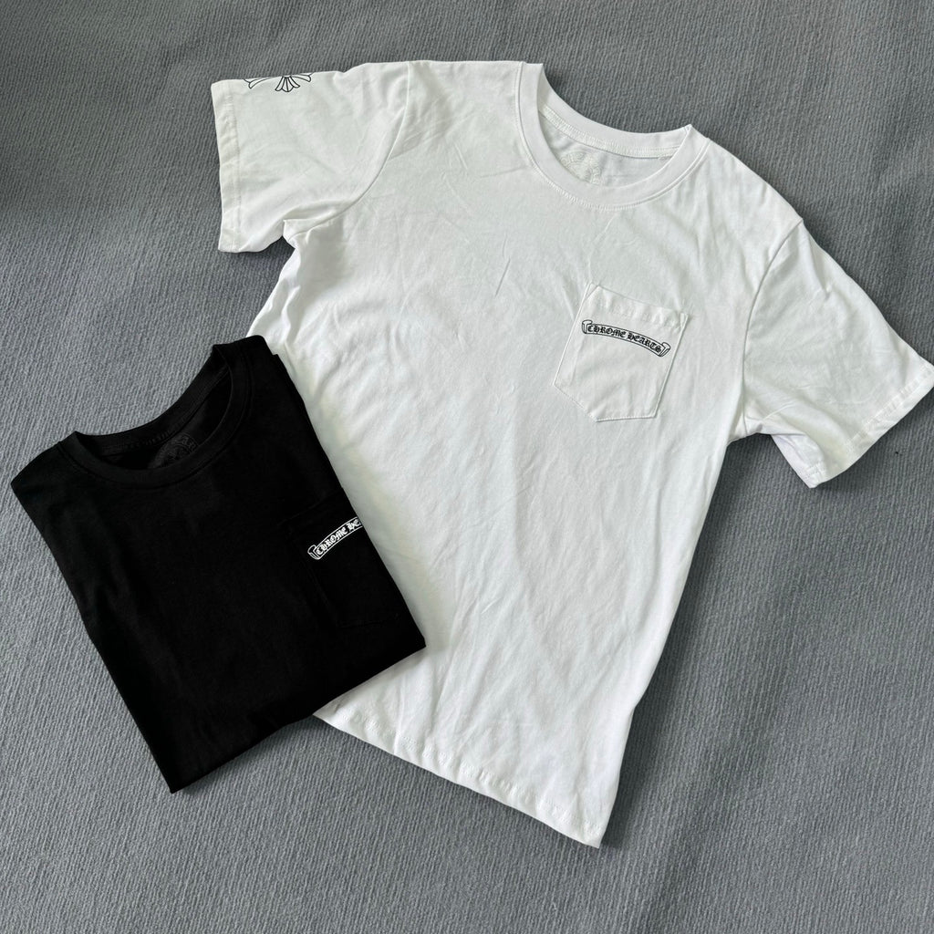 Chrome Hearts Men's Summer Solid Color Cross Print Round Neck Cotton Short Sleeve T-Shirt #77171