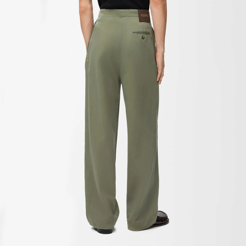 Loewe Men's And Women's Spring/fall Fashion Casual Solid-color Lapel Zipper Cotton Satin Fabric Waist Tapered Jacket  Elastic Waist Straight Leg Pants Suit Set #79174