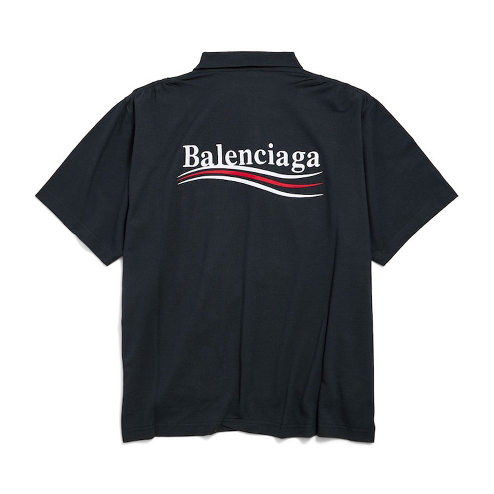 BALENCIAGA Men's Political Campaign Short Sleeve Regular Polo #335437