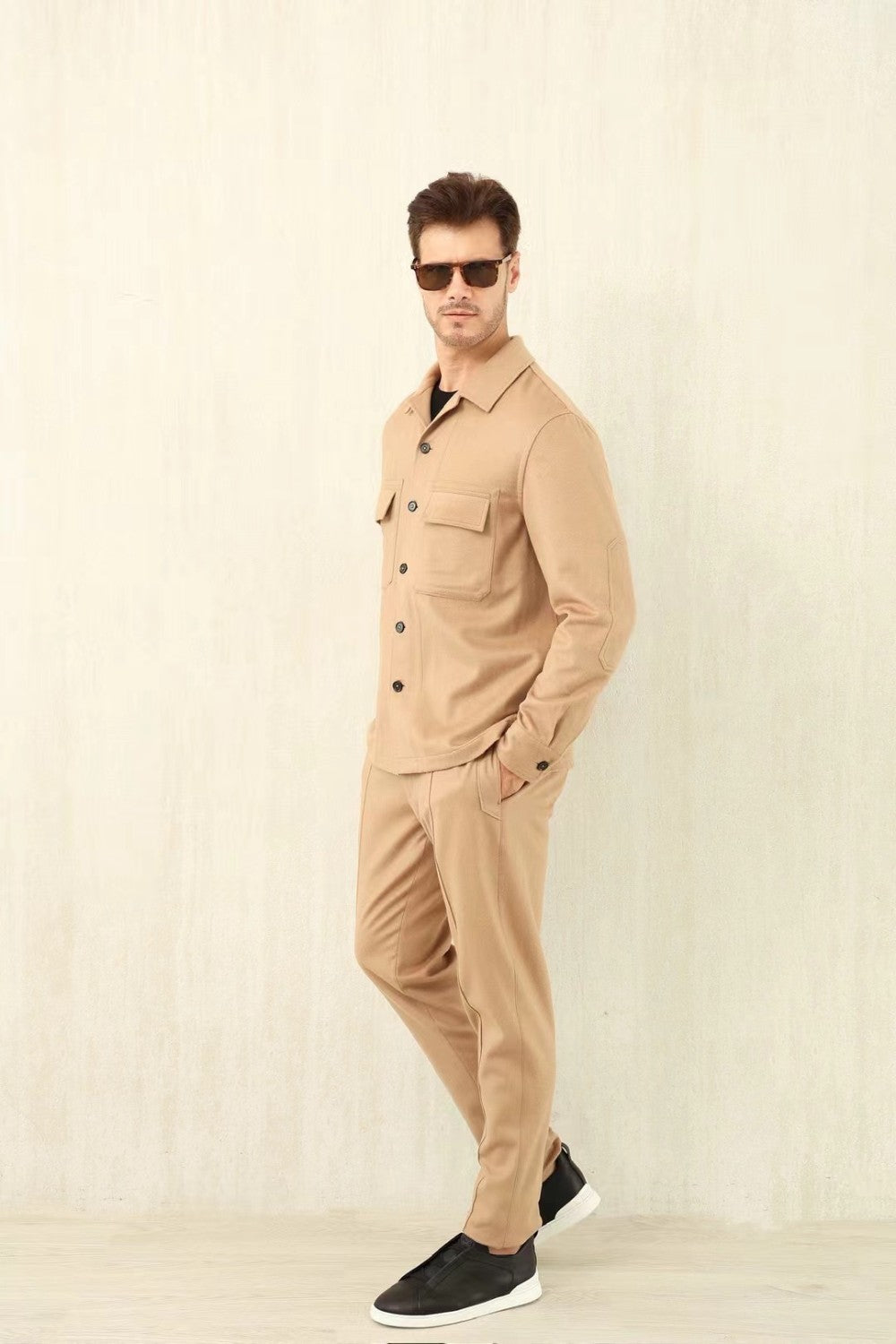 Ermenegildo Zegna Men's Fall/Winter Wool Blend Solid Color Mid-Rise Casual Straight-Leg Drawstring Sweatpants Ngvp #2517