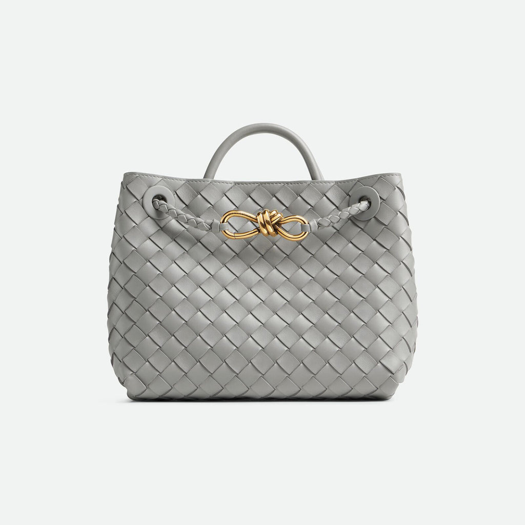 Bottega Veneta Andiamo Women's Fashion Classic Solid-Color Knitted Magnetic Snap Closure Leather Small Shoulder Bag Tote Bag Bags 766014VCPP12273 #79111