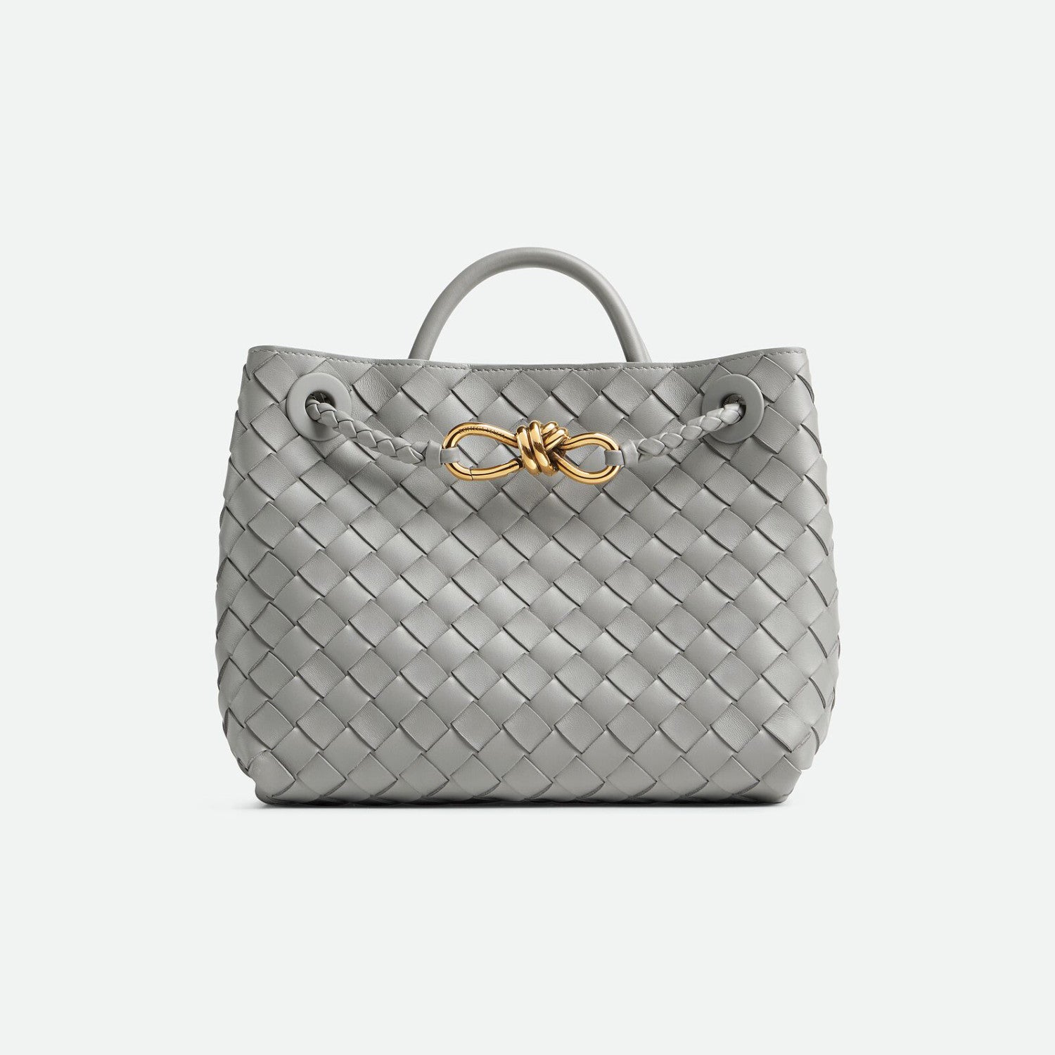 Bottega Veneta Andiamo Women's Fashion Classic Solid-Color Knitted Magnetic Snap Closure Leather Small Shoulder Bag Tote Bag Bags 766014VCPP12273 #79111