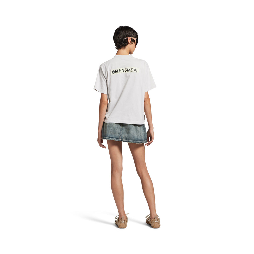 Balenciaga Women's and Men's Masking Tape T-shirt Medium Fit in Faded Black #333475