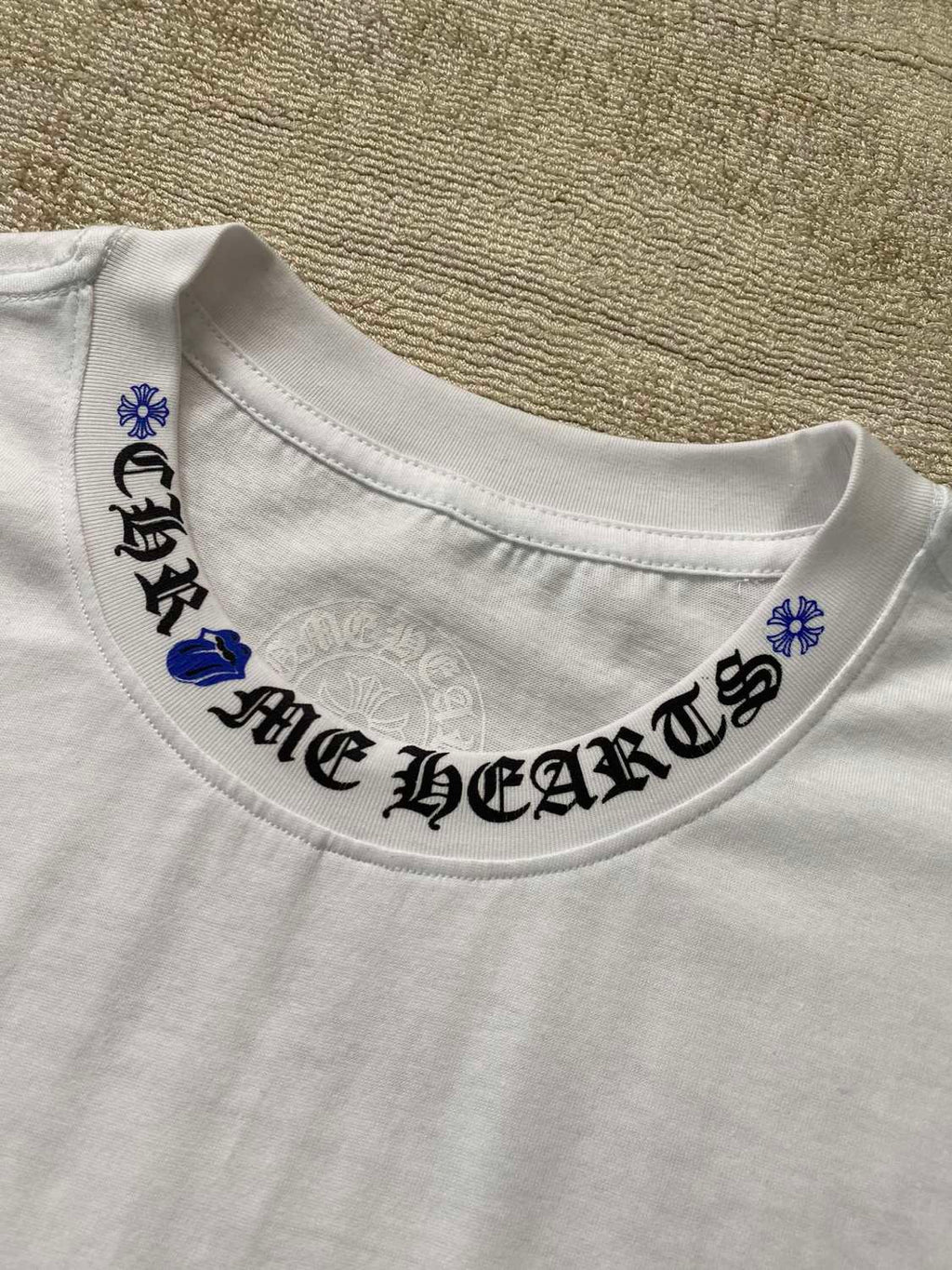 Chrome Hearts Men's and Women's Summer Neckline Sanskrit Letter Round Neck Cotton Short Sleeve T-shirt #99979