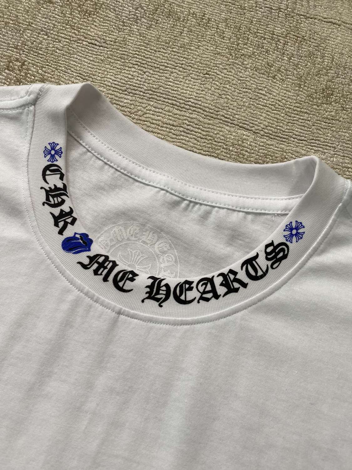 Chrome Hearts Men's and Women's Summer Neckline Sanskrit Letter Round Neck Cotton Short Sleeve T-shirt #99979