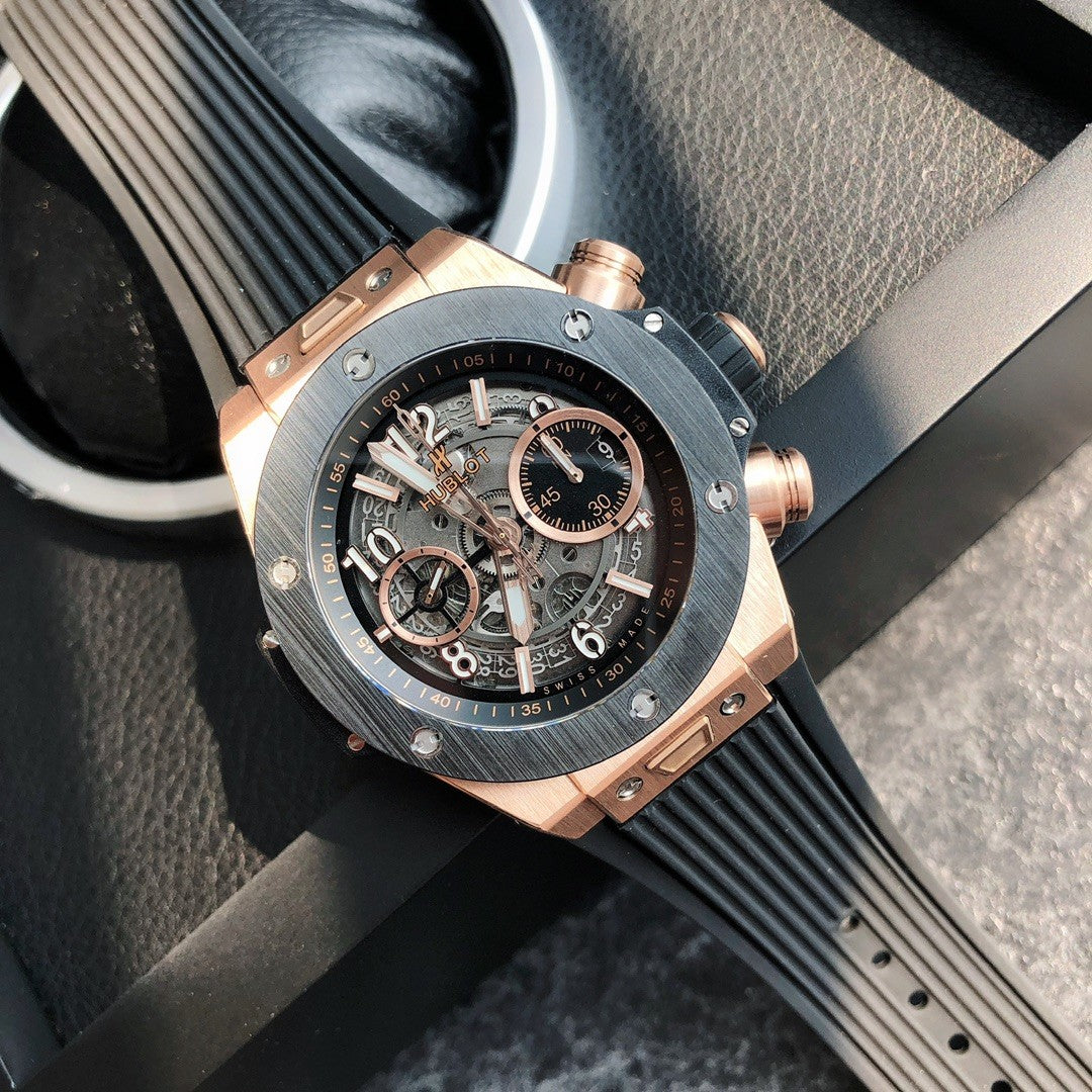 Hublot BIG BANG Men's Automatic Mechanical Movement Rubber Strap 44mm Mechanical Watch #73168