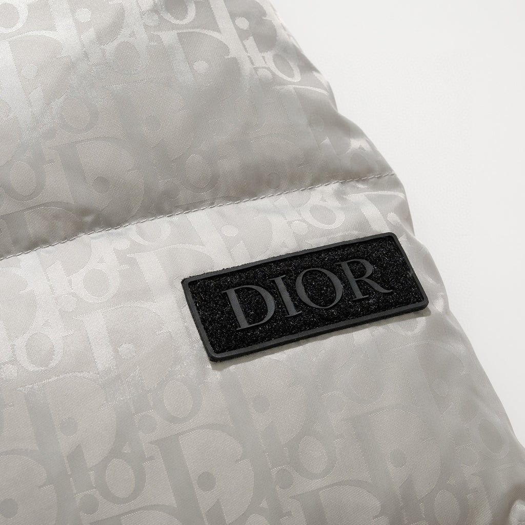 Dior Zipped Long Sleeve Dark Print Puffer Down Jacket #96591