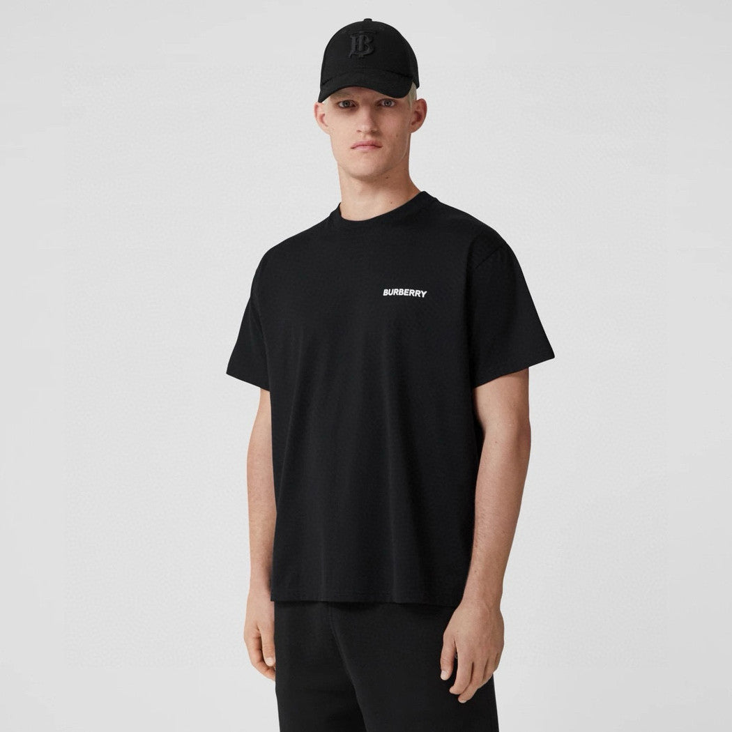 Burberry Men's Summer Monogram Printed Solid Colour Round Neck Cotton Short Sleeve T-Shirt #76665
