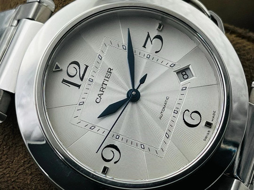 Cartier Pasha Men's Automatic Mechanical Movement 100M Water Resistant 41 mm White Dial Stainless Steel Case Strap Watch #74822