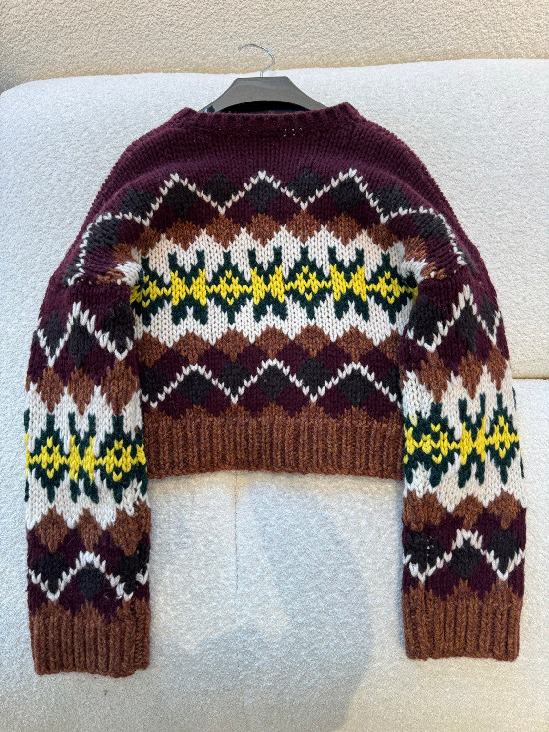 Celine TRIOMPHE Men's And Women's Autumn/winter Fashion Casual Crew Neck Pullover Fair Isle Jacquard Wool Sweater #336598