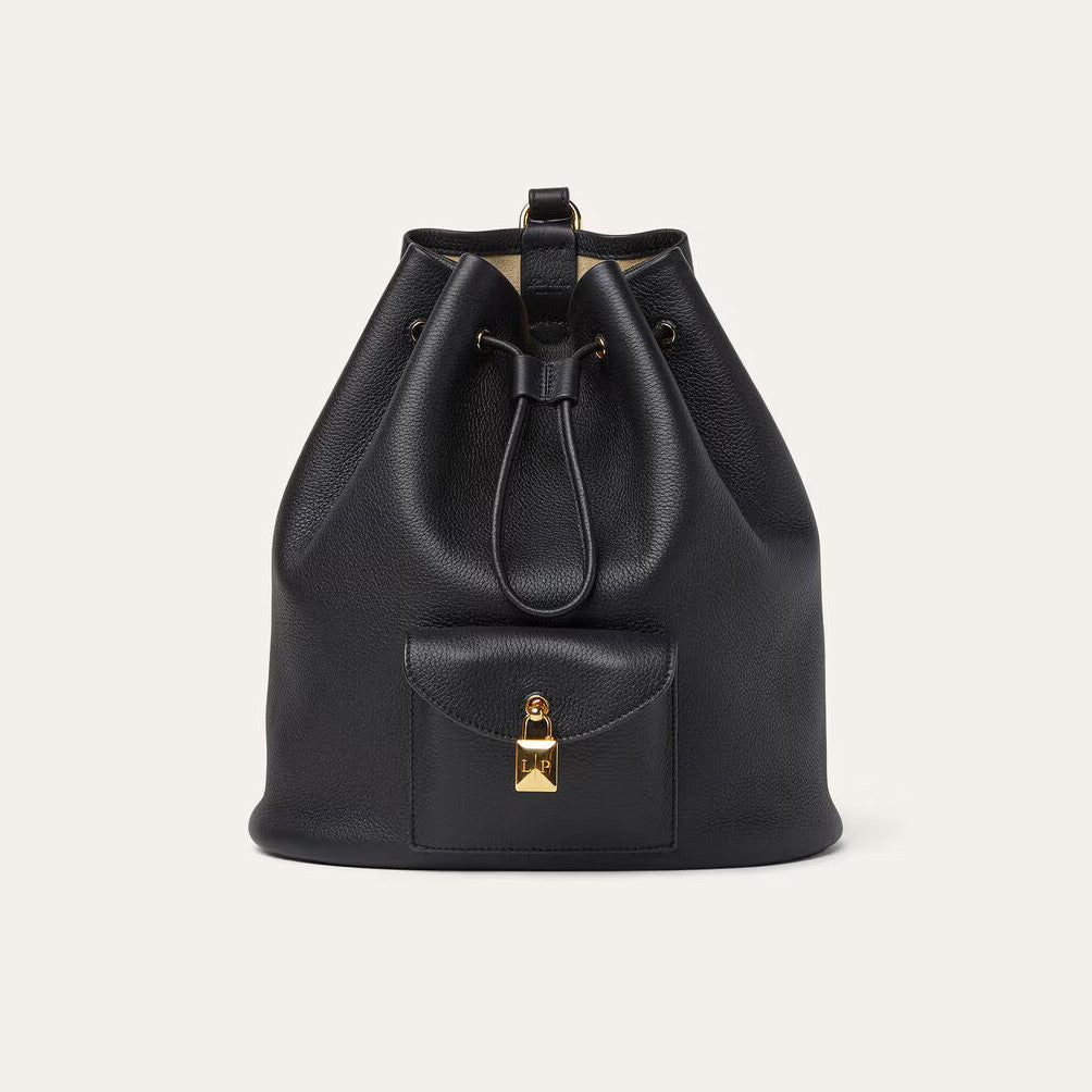 Loro Piana Extra Women's Fashion Classic Solid Color Drawstring Leather Bucket Tote Bag Bags FAP1404 #78861