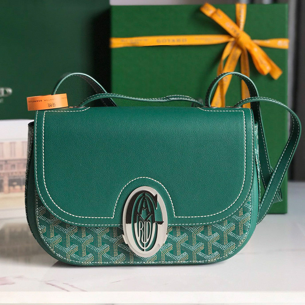 Goyard 233 Classic Edition Fashionable Modern Canvas And Calfskin Crossbody Bag With Metal Logo Buckle Bag Bags #196800