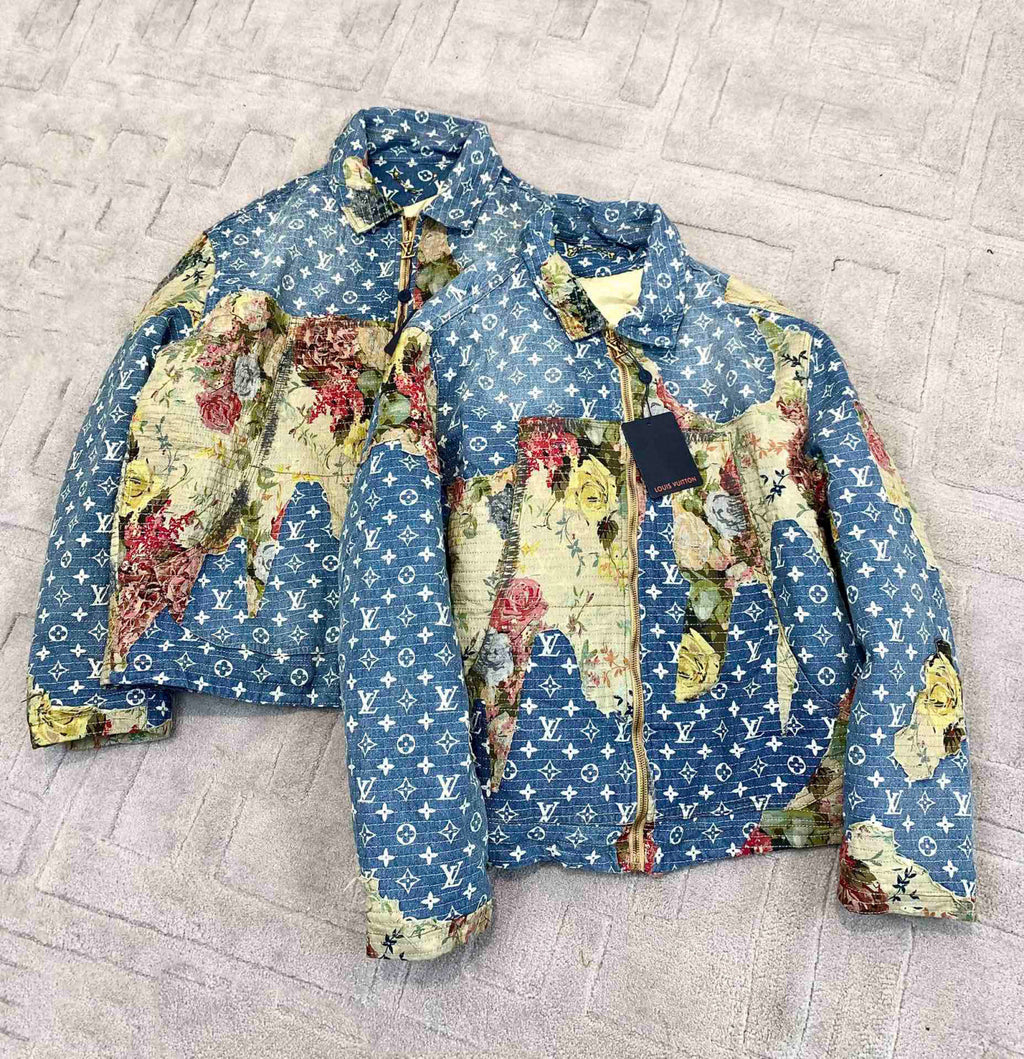 Louis Vuitton Floral Print Denim Zip Jacket #96522