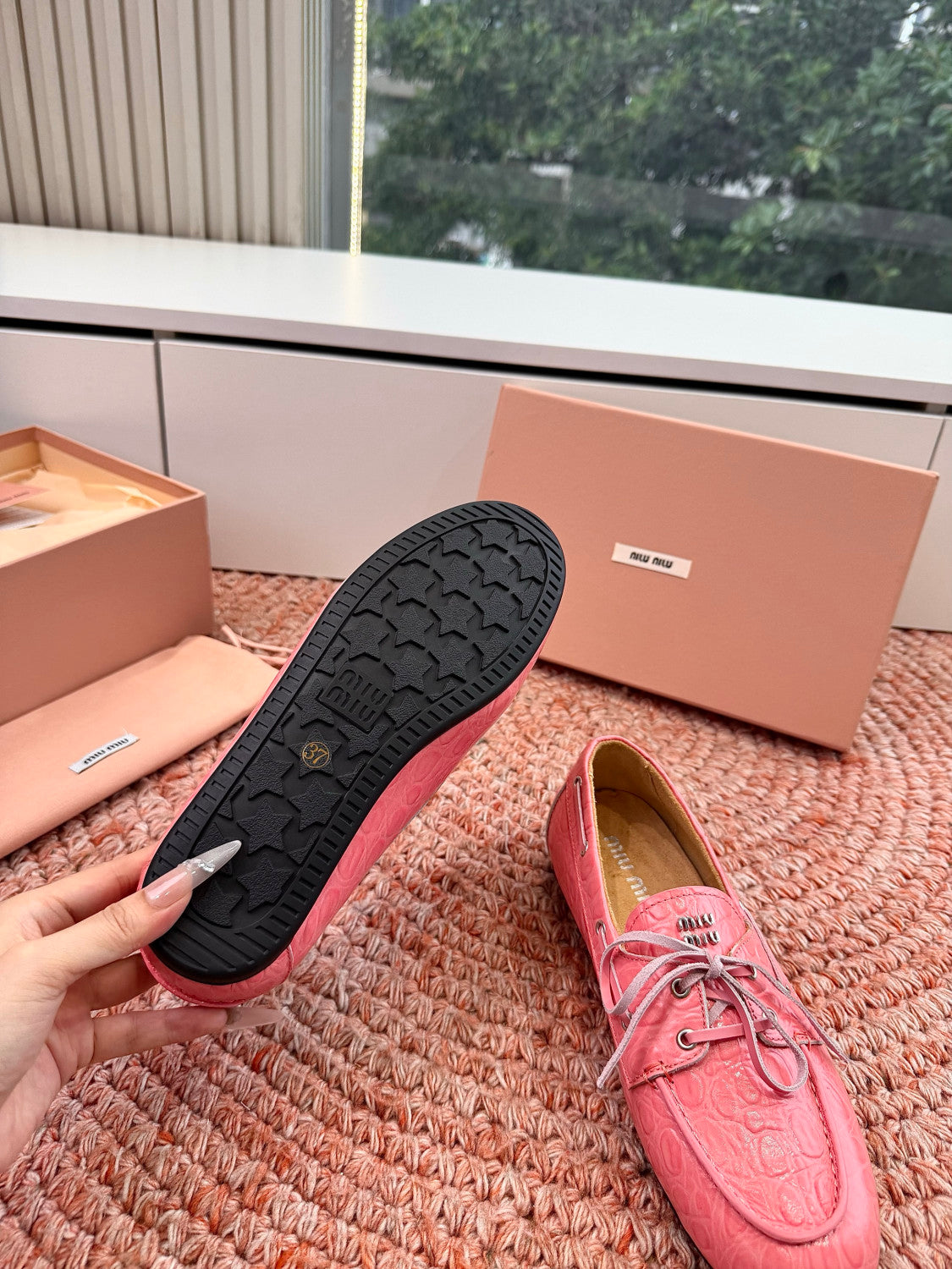 MiuMiu Mesh Mary Jane Shoes #383824