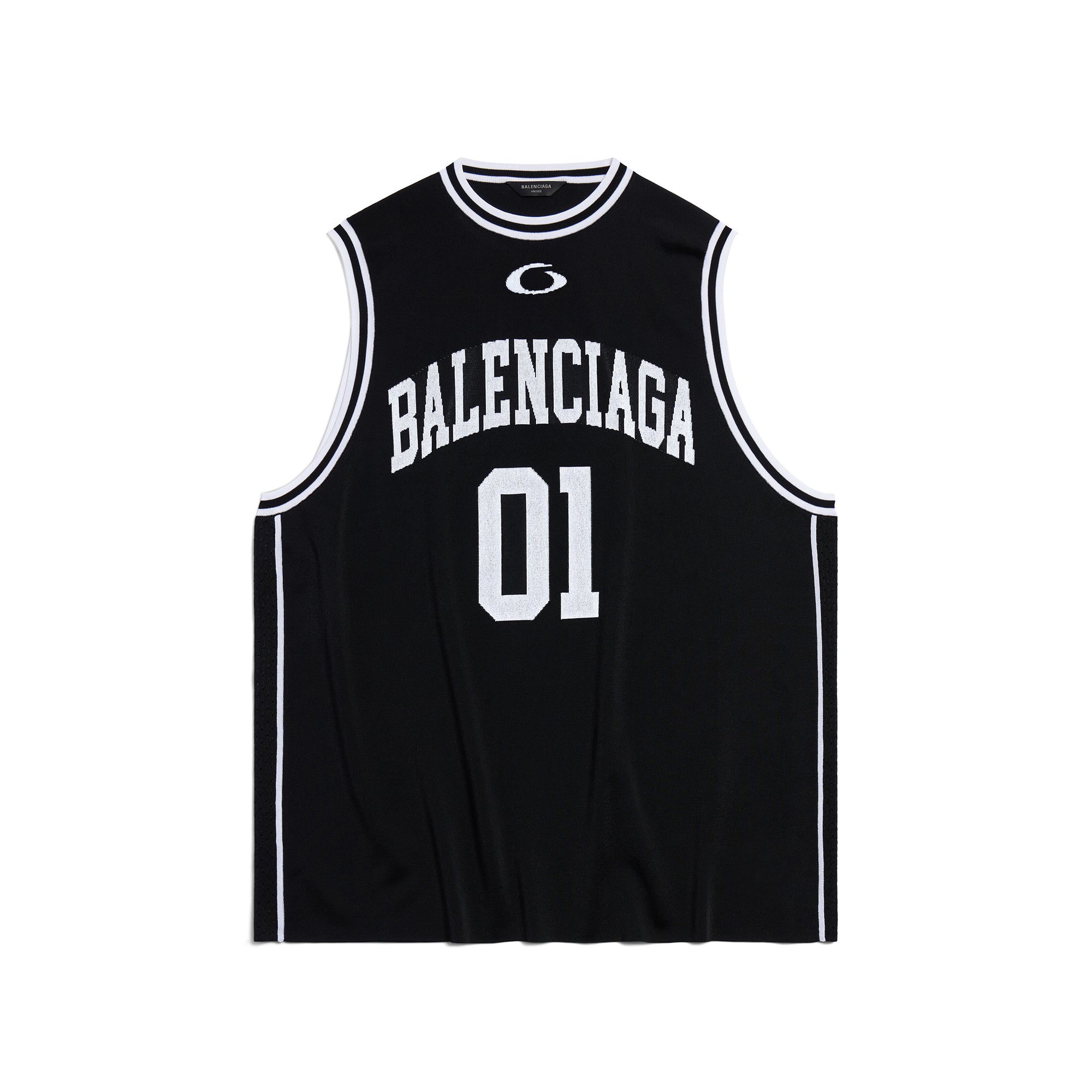 Balenciaga Men's Summer Basketball Series Black and White Jacquard Sports Knit Tank Top Casual Athletic Shorts Set Suit #76417