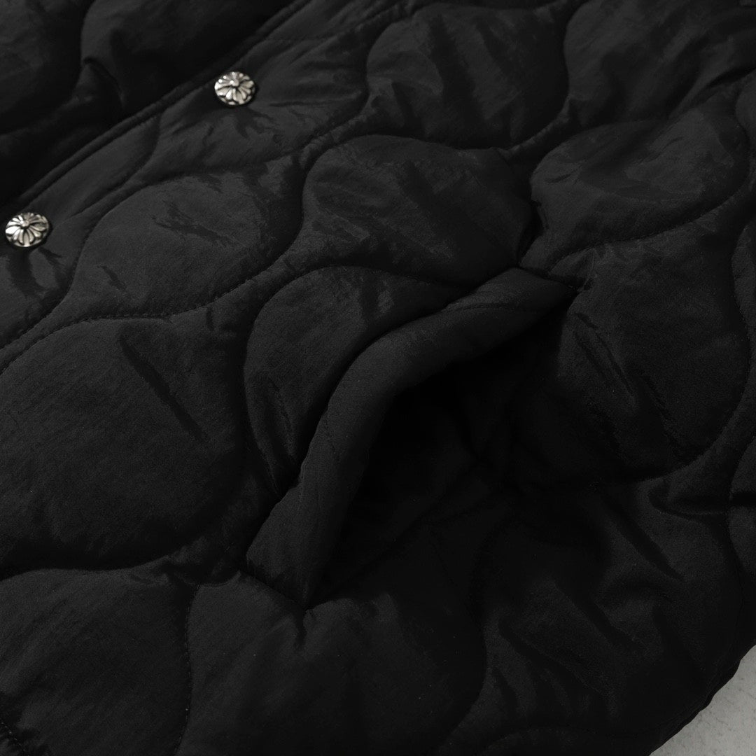 Chrome Hearts Men's & Women's Fall/Winter Fashion Casual Solid Color Lapel Single Breasted Jacket with Cross Pattern Silver Buttons Jacket #79113