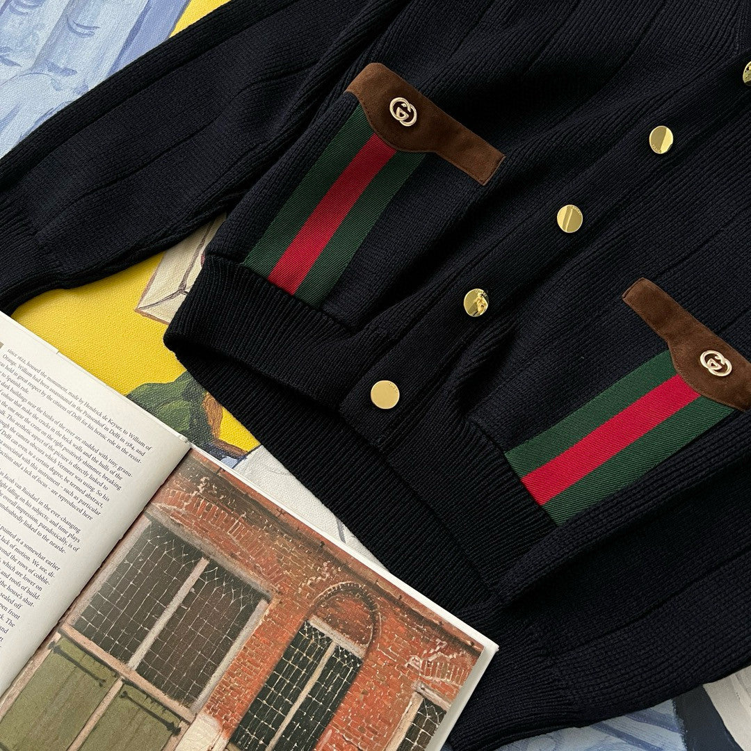 Gucci Men's Autumn and Winter Wool Blend V-Neck Loose Long Sleeve Knit Cardigan #99182