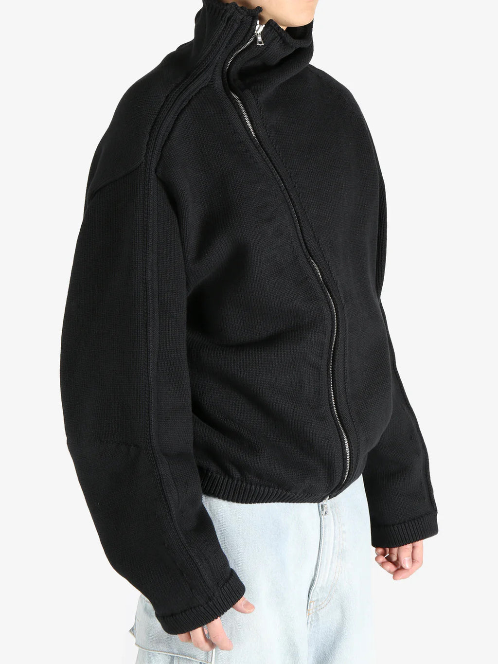 Dries Van Noten DVN Men's Spring And Autumn Winter Zipper Stand up Collar Knitted Solid Color Long Sleeve Sweater Ngvp #2552
