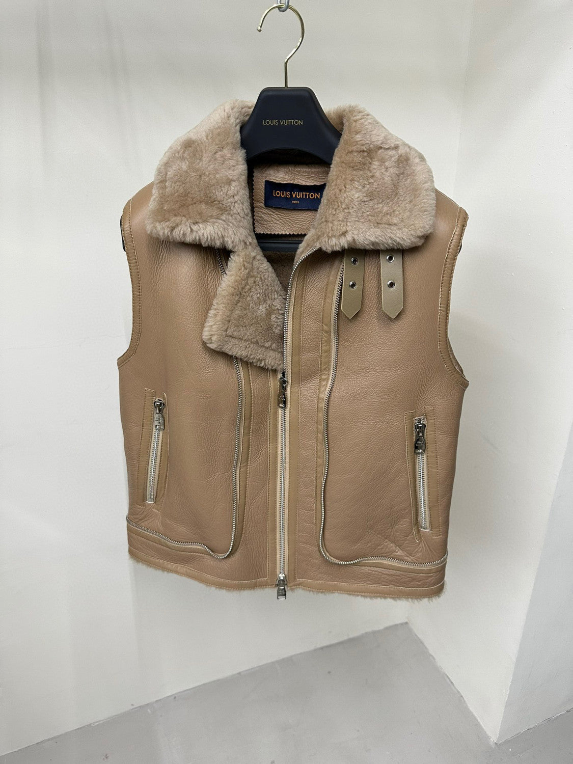 Louis Vuitton Removable Fur Leather Jacket Ngvp #5666