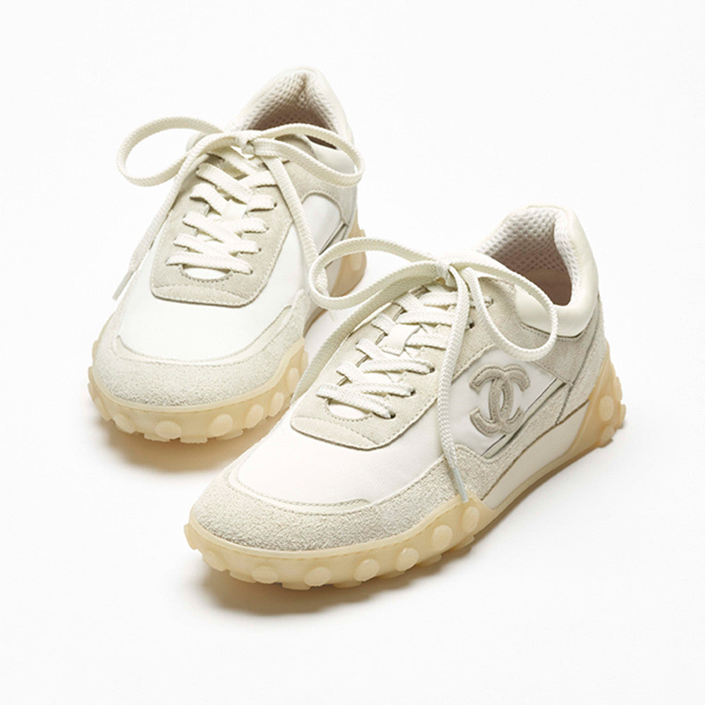 Chanel Sneakers Mixed Fibers Suede Calfskin Calfskin #381284