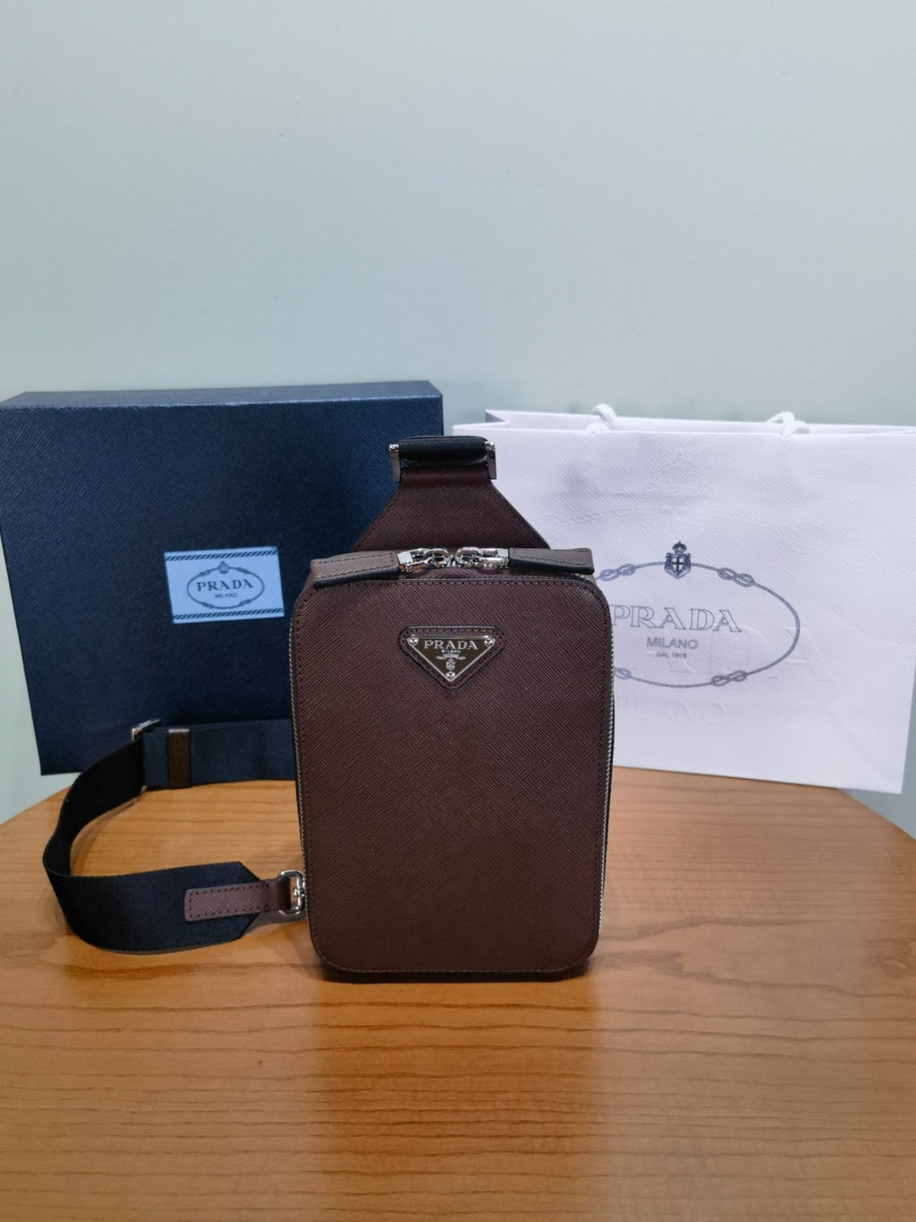 PRADA Prada Brique Saffiano Leather Bag #383732