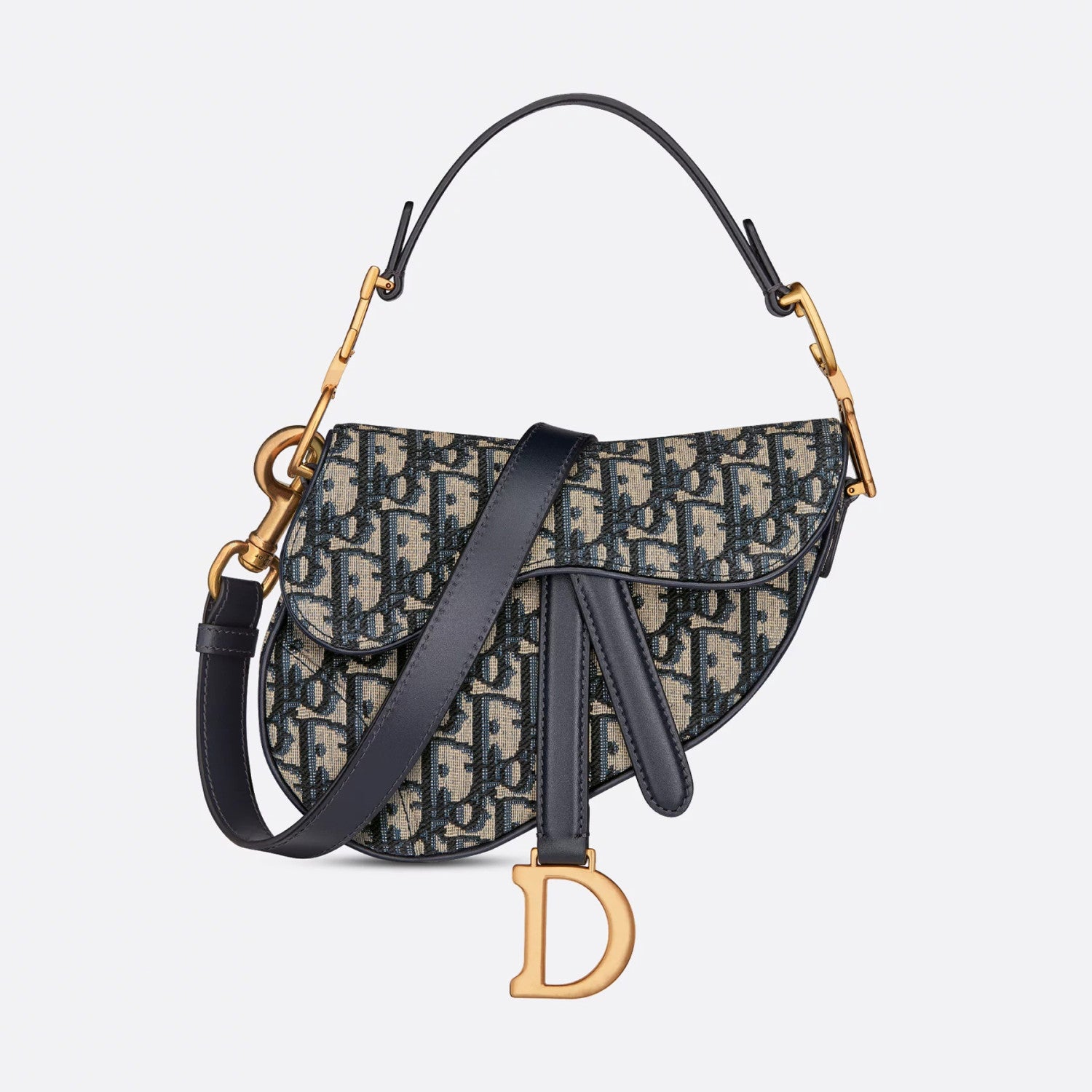 Dior Mini & Medium Saddle Bag With Shoulder Strap Blue Oblique Printed Fashion Exquisite Temperament Clutch Bag Crossbody Bag Bags M0455CBAA_M900 #81649