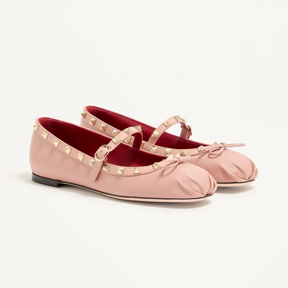 Valentino Mary-jane Rockstud Ballerina In Nappa 05mm for Woman #385077