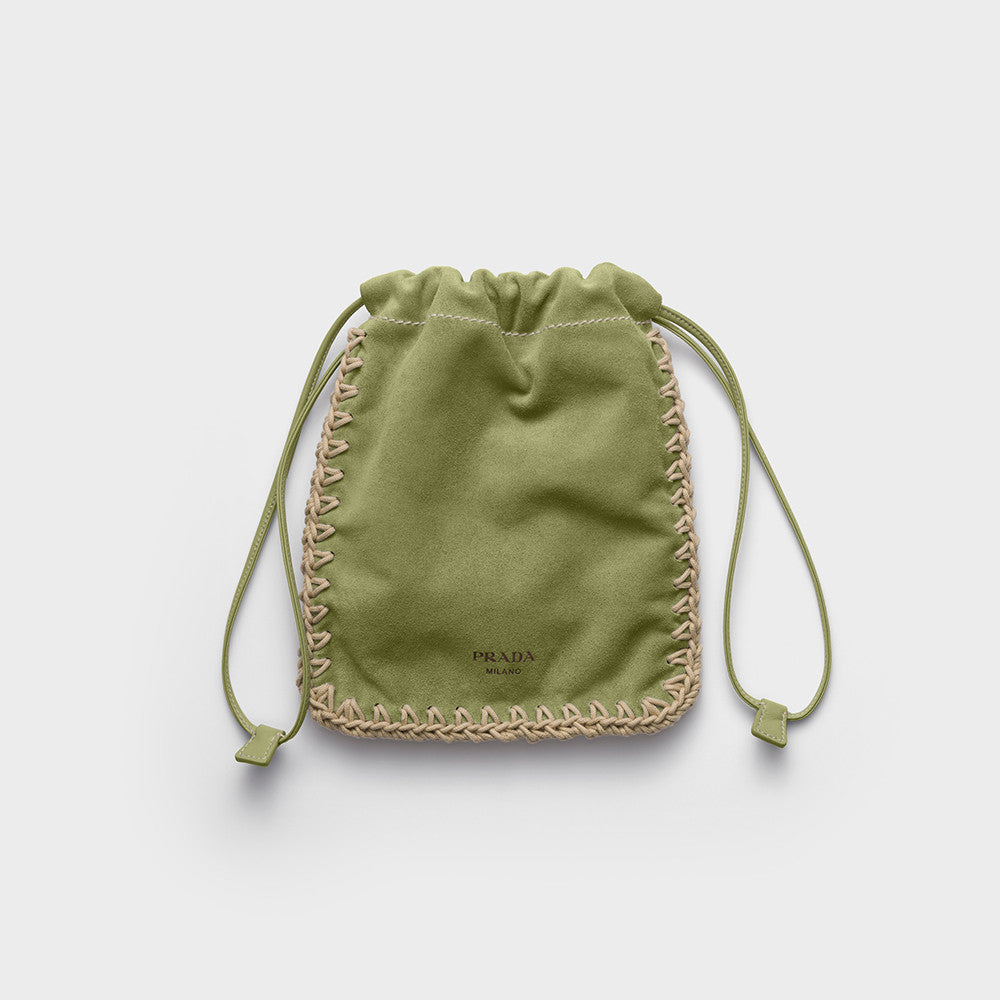 Prada Agave Suede Smartphone Case Men's And Women's Fashionable Small Bag Storage Pouches Crossbody Bags And Woven Bags 1ZT092_2FP1_F0384 #84418A