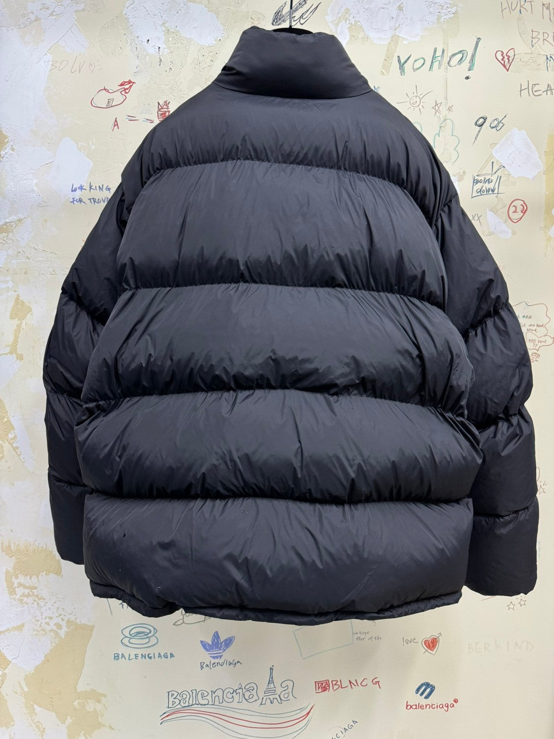 Balenciaga Men's Women's Autumn And Winter Standing Collar Solid Color Zipper Long Sleeve Puffer Down Jacket #73355