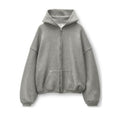 Alexander Wang Gray Zippered Loose Hooded Sweatshirt Ngvp #6687