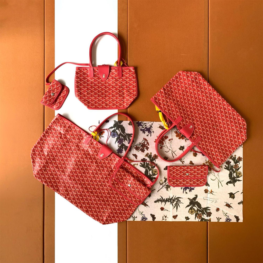 GOYARD Saint Louis Women's Solid Color Y Printing Double Sided Canvas Spell Cowhide Shopping Bag Tote Bags #76436