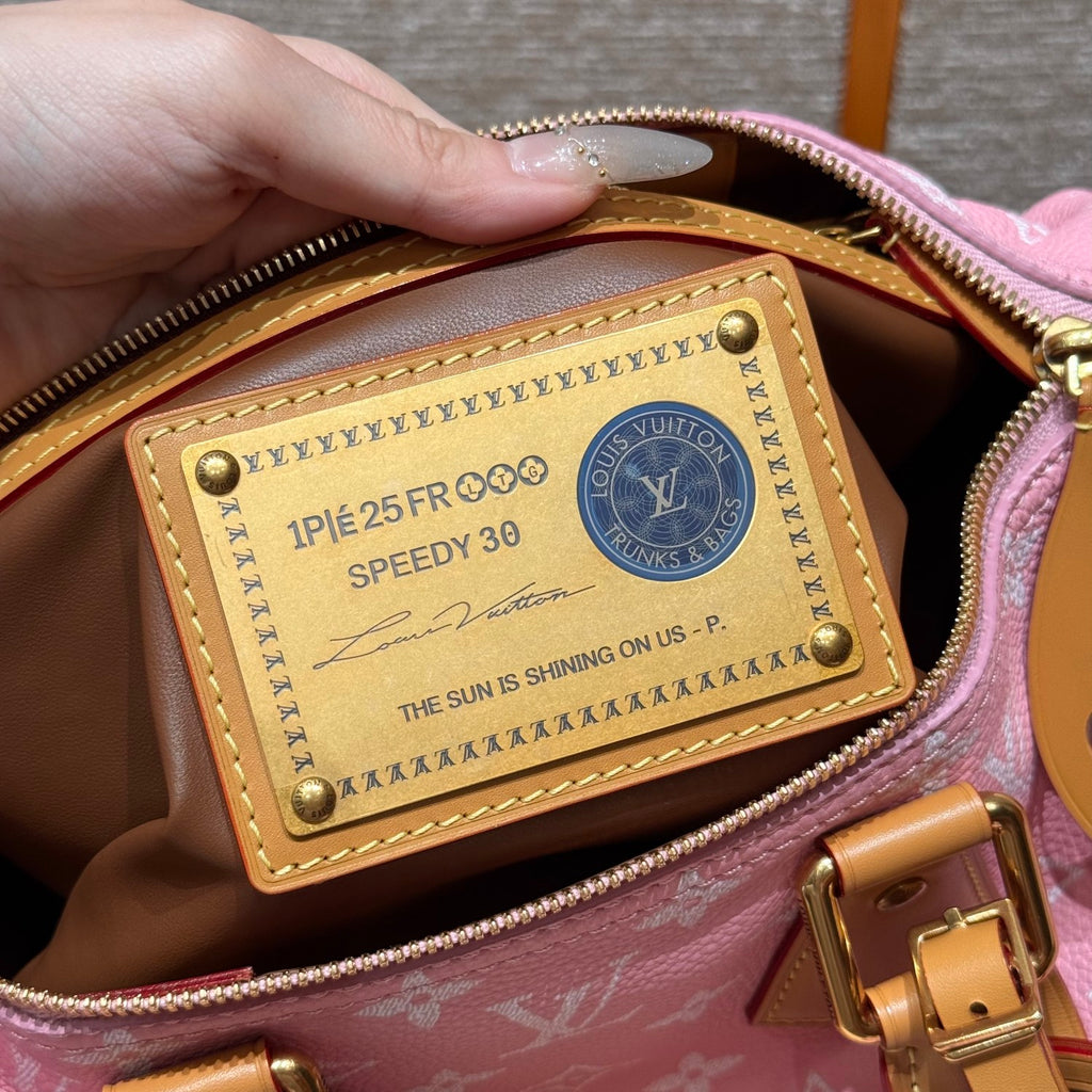Louis Vuitton Speedy P9 Bandoulière 30 Women's Letter Printing Detachable Condition Shoulder Strap Zipper Closure Coated Canvas Single Shoulder Crossbody Tote Travel Bag Bags #77679