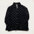 Chrome Hearts Women's Summer Fashion Hollow Cross Black Velvet Single Breasted Long Sleeved Shirt #99825