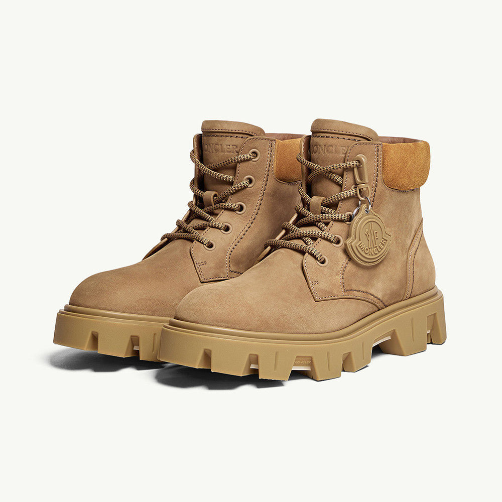 Moncler Black Peak City Nubuck Suede Lace-Up Boots #336113