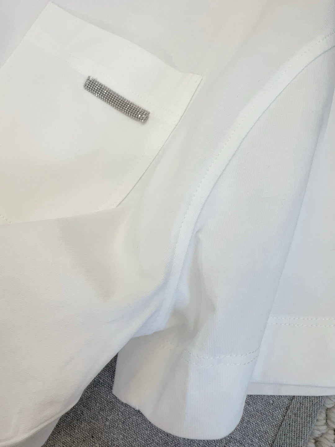 Brunello Cucinelli White Pocket Short Sleeved Cotton T-Shirt #376976