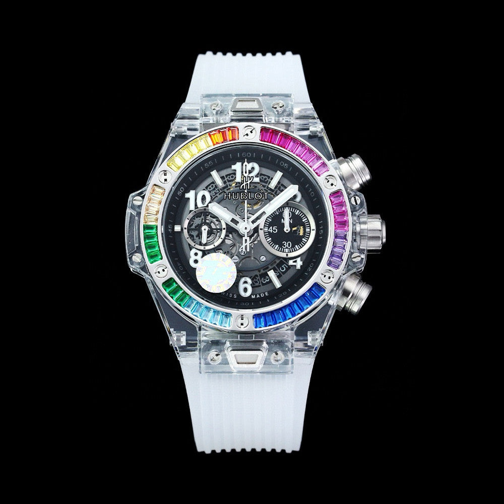 Hublot Men's Transparent Dial Mechanical Watch 45mm #97384