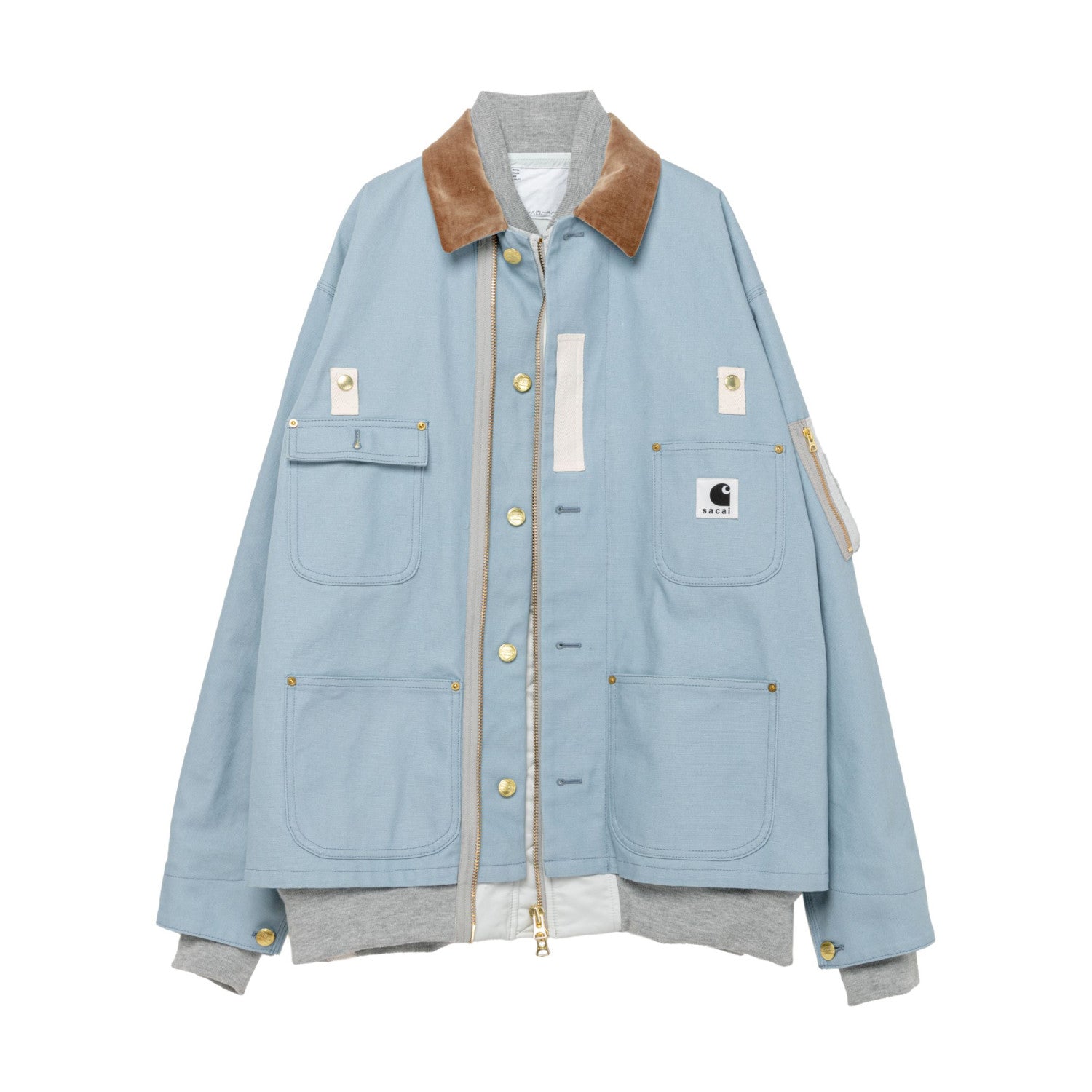 Sacai Carhartt WIP Canvas x MA-1 Jacket Michigan Men's Fall And Winter Loose Casual Fake Two Pieces Splicing Jacket #96979