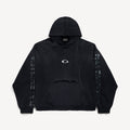 Balenciaga Top-quality version Men's Transparent Tape Ripped Pocket Hoodie in Faded Black White #376442
