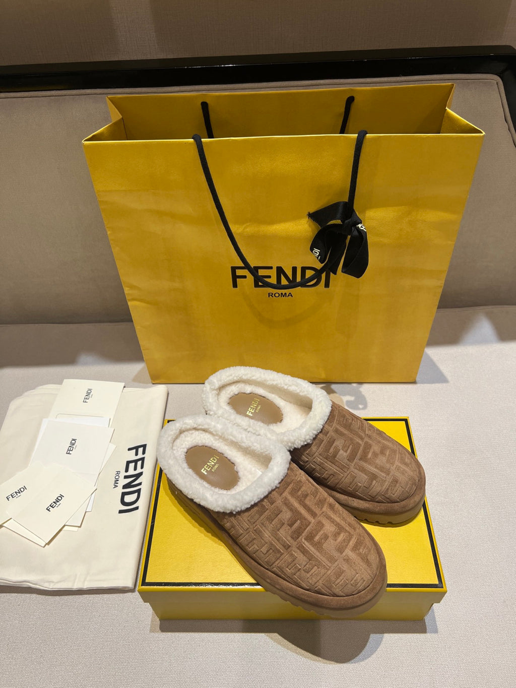 Fendi Sabot Leather Brown #335705